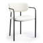 Ensemble de 2 chaises de salle à manger en tissu beige avec accoudoirs et pieds en fer noir Bedivere