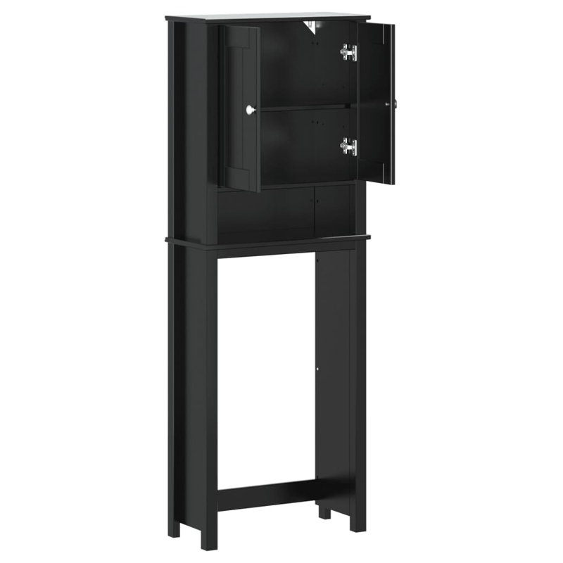 Laylarae Solid Wood Wall Mounted Required Bathroom Storage, Black, 64.8" H x 29.9" W x 10.6" D
