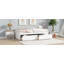 Lit simple avec 2 tiroirs, lit en bois d'hévéa massif, blanc-738426575
