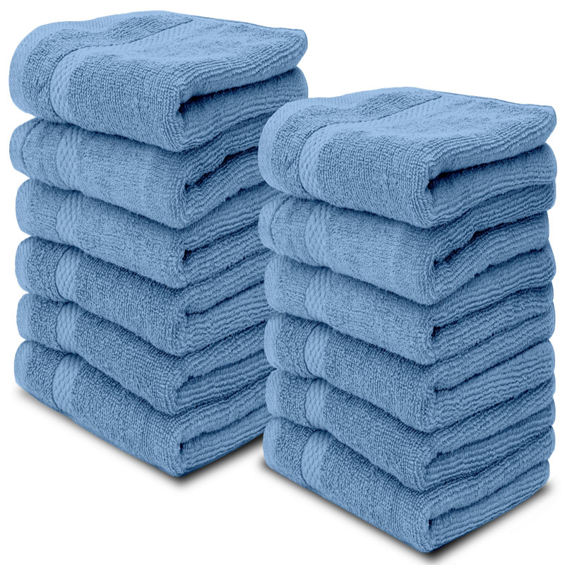 Essuie-mains 100% coton Aldene, Bleu clair