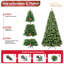 Arbre de Noël 6 pi en PVC pré-éclairé avec 300 lumières UL, 779 pointes, fil mémoire dépliable automatiquement, assemblage facile avec support en métal stable - arbre de Noël artificiel complet-843378078-843378074