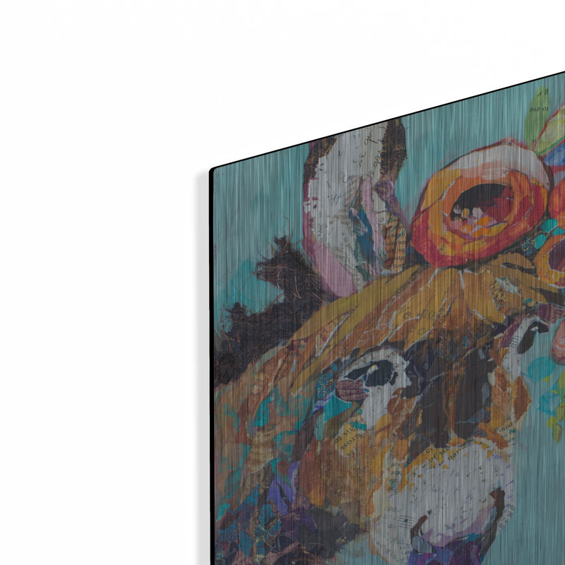 August Grove® «Floral Donkey» par St. Hilaire Elizabeth, art mural en métal, H 12 po x l 12 po