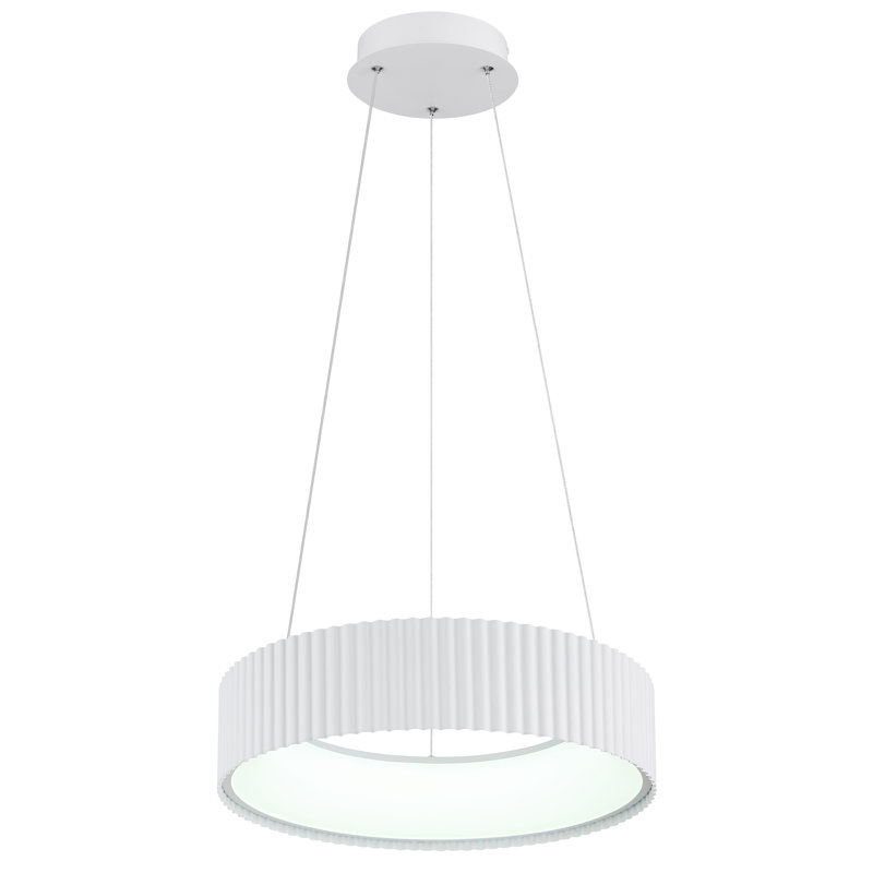 1 - Light LED Geometric Pendant, White