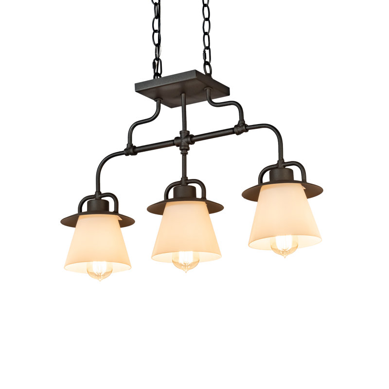 3 - Light Wrought Iron Kitchen Island Pendant