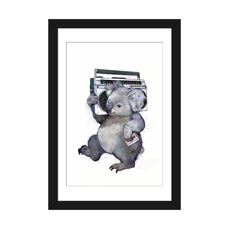 «Koala» par Laura Graves, impression sur toile, H 32 po x l 24 po x P 1 po, Cadre noir