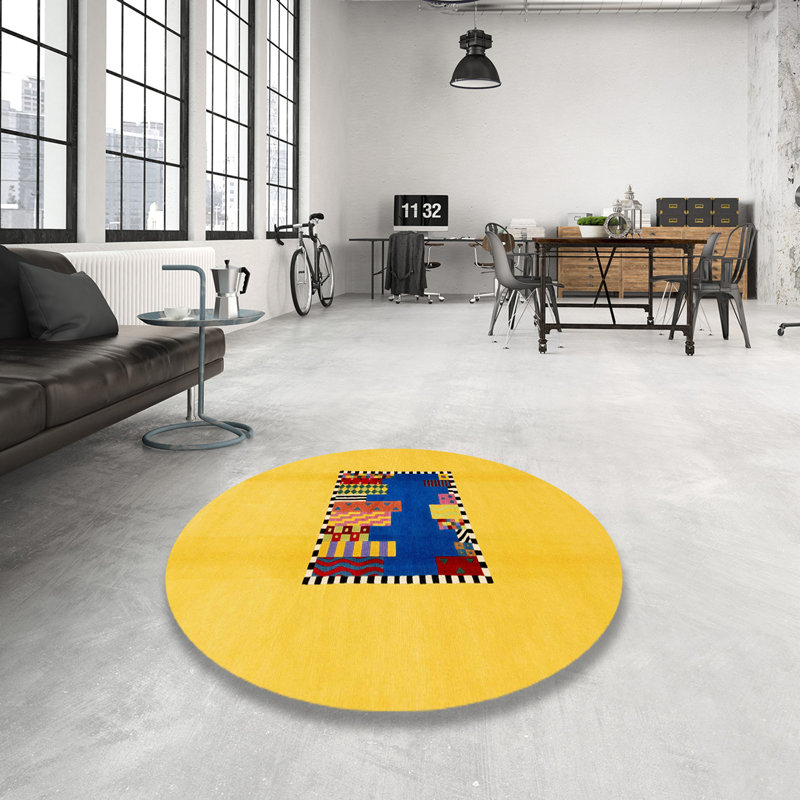 Abstract Indoor Rug, Round 4'