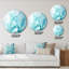 Turquoise Ink Universe - Art mural moderne en cercle métallique-68853209