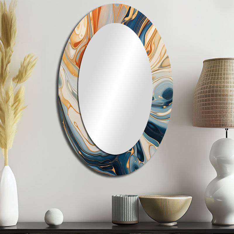 Miroir mural bleu sarcelle et turquoise, 36 po x 24 po