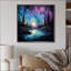Aurores boréales dansant sur une reproduction sur toile-2050982987-2050982989