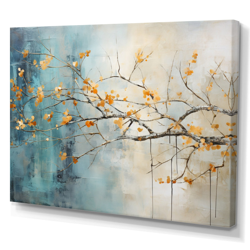 «Orange Teal», impression sur toile, H 12 po x l 20 po x P 1 po, Toile tendue