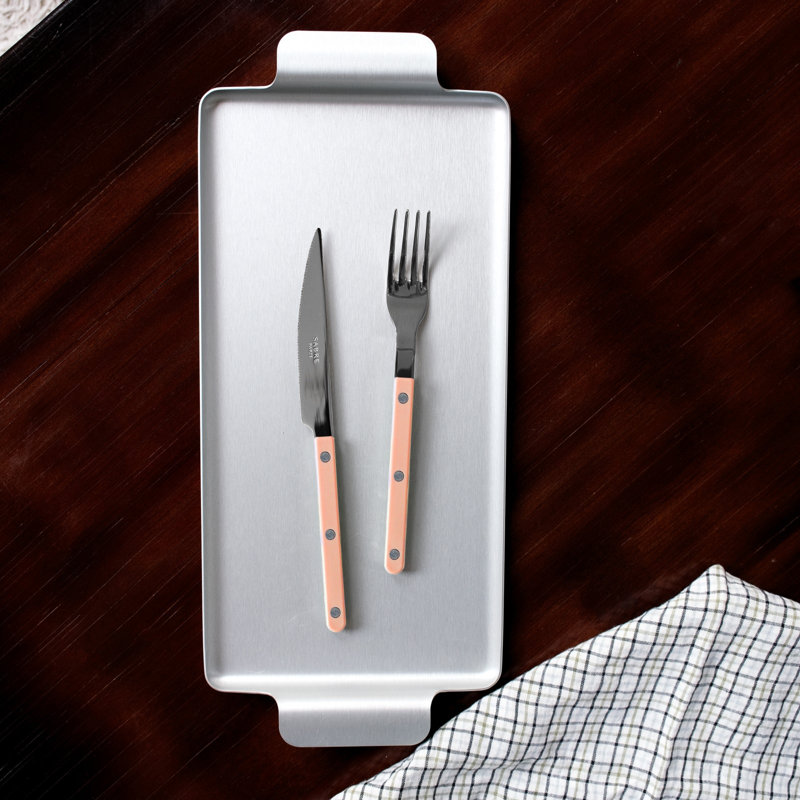 Bistrot Solid 5 - Piece Stainless Steel Flatware Set - Service for 1, White