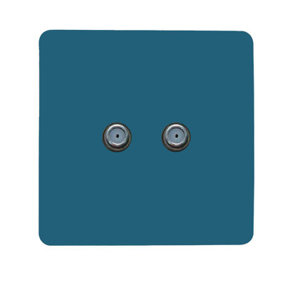 Trendi Switch 2 Gang Male F-Type Satellite Television Socket
