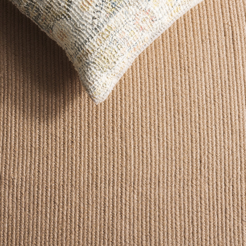 Dooley Hand Woven Jute Performance Solid Color Rug, Oval 5' x 8'