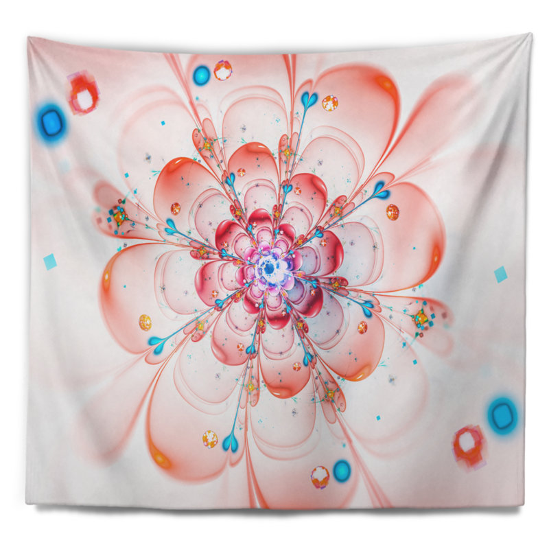 Tapisserie florale rose avec pétales de fleurs, H 32 po x l 39 po