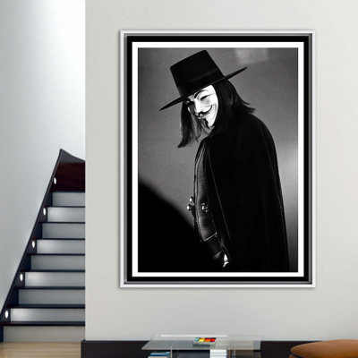 «V for Vendetta», art mural sur toile pour le salon - Citation célèbre