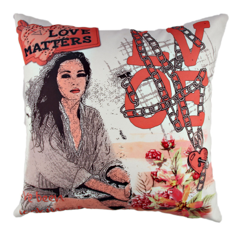 Coussin lavable de qualité supérieure, 17,0 x 17,0 pouces, 50% coton / 50% polyester, rembourrage en silicone, fermeture à glissière dissimulée | Doux, confortable et repassable | Parfait pour la décoration intérieure, le salon et la chambre à cou