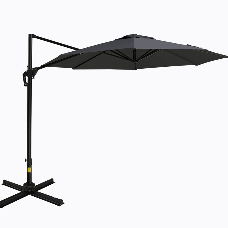 Parasol en porte-à-faux 118,00 po Teria, Gris