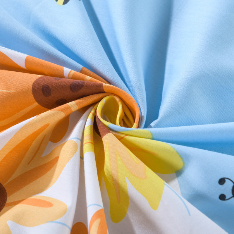 Ensemble de draps 100% coton 200 fils SH018, Drap pour lit double + drap-housse + 2 taies d'ore