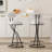 Bar Stools Set of 2 S-shaped Barstools with Backrest Floral Print Upholstered Dining Chairs Counter Height Stool for Kitchen Island (White Print)-1377766492