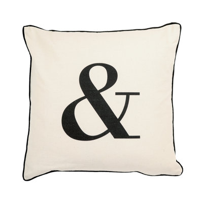 You and Me & Print Cotton Throw Pillow