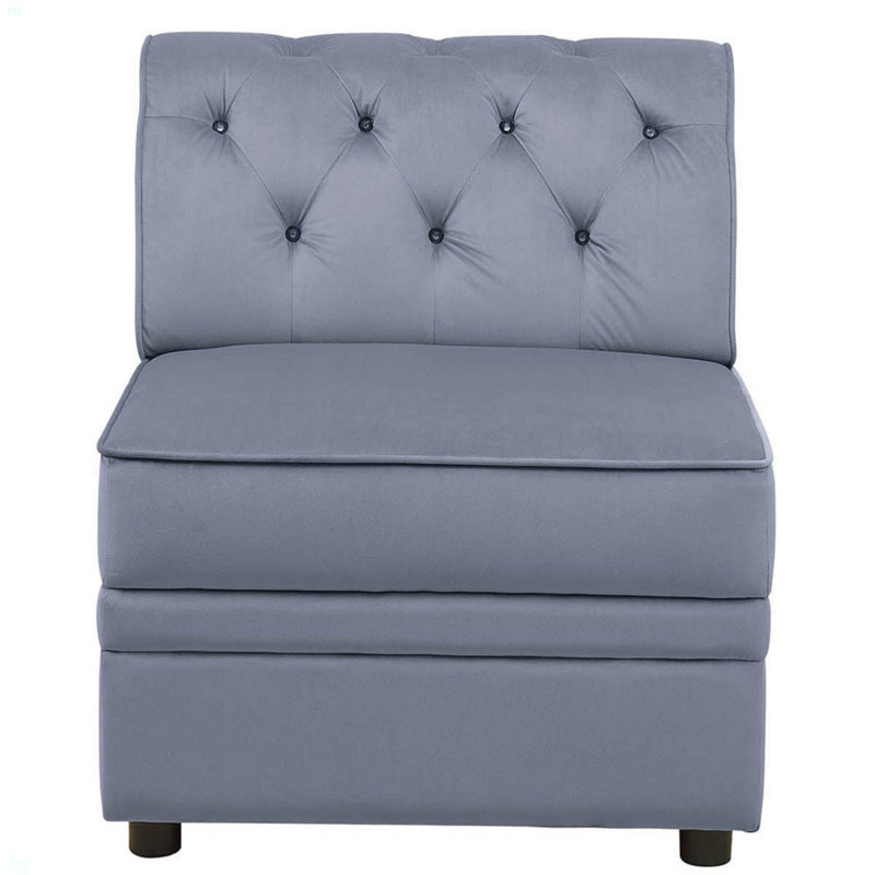 Grey Modular Armless Chair