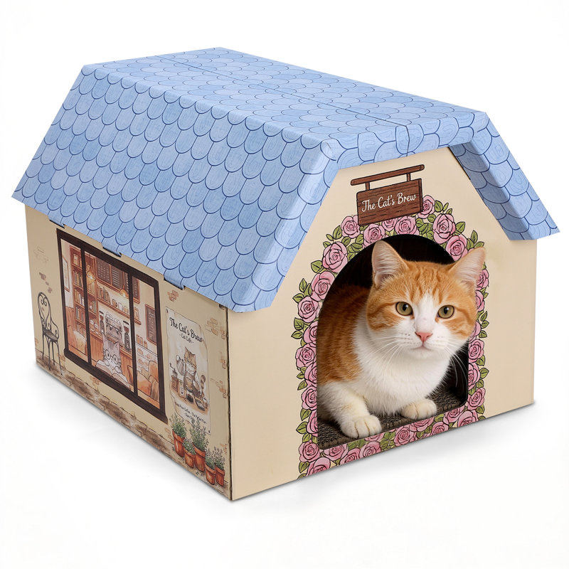 Jouet pour chat d'intérieur et d'extérieur avec patin à griffes pour l'intérieur et l'extérieur, 18 x 15,8 x 14 po