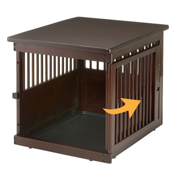 Wooden End Table Pet Crate, Medium (24" H x 25" W x 31.1" D), Dark Brown
