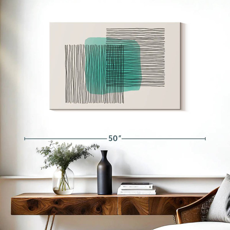Stripes In Mint, 24" H x 36" W