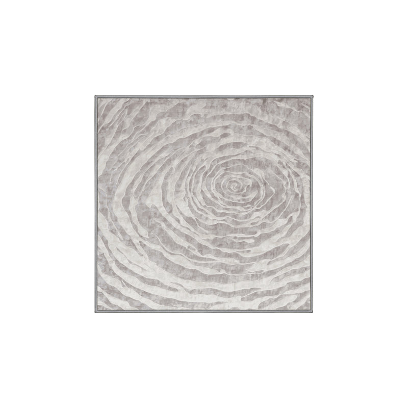 Machine Washable Gray Area Rug, Square 8'