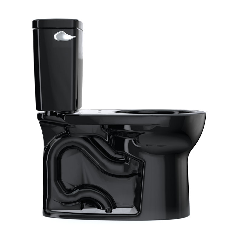 Toilette ronde deux pièces TOTO® Drake® ronde 1,28 GPF à hauteur universelle Tornado Flush® avec CEFIONTECT®, ébène, Ébène