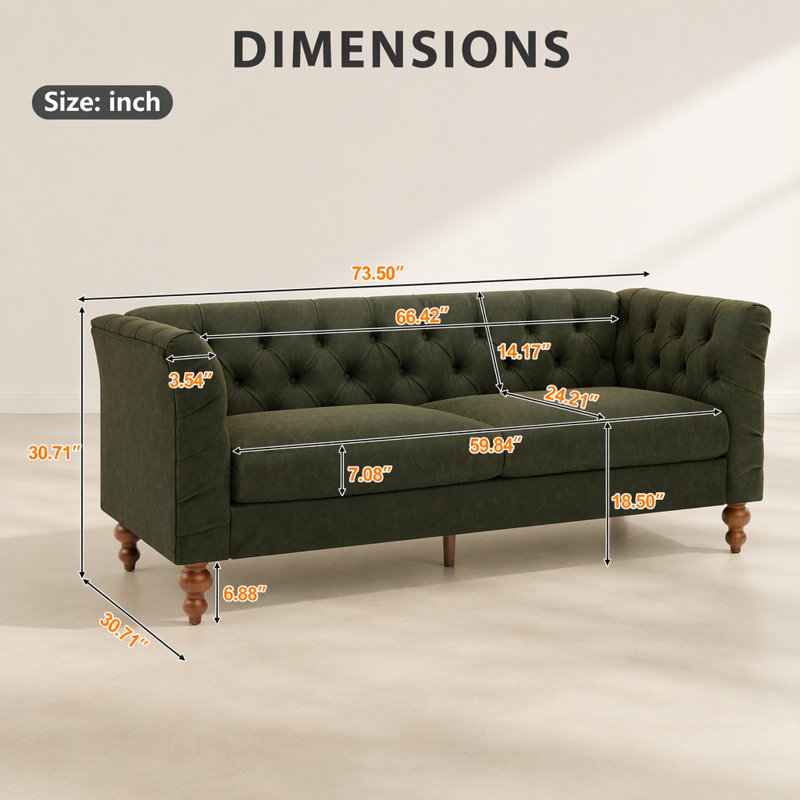Canapé de 73,5 po Chesterfield