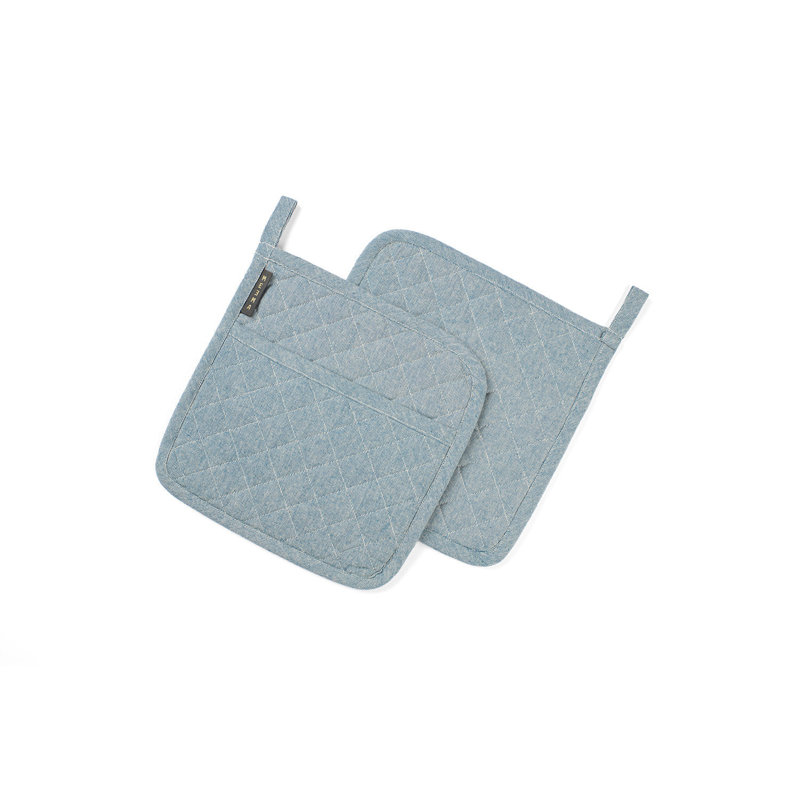 Quilted Potholders, Charcoal Pinstriped
