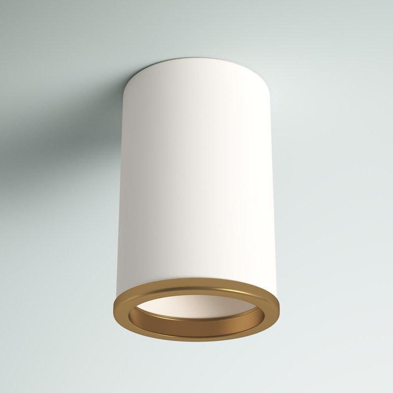 Plafonnier encastré cylindrique unique / remarquable à 5 lumières de 5,25 po Haefner, Blanc