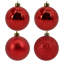 Ensemble de boules de Noël rouges 4 pièces Miluhome
