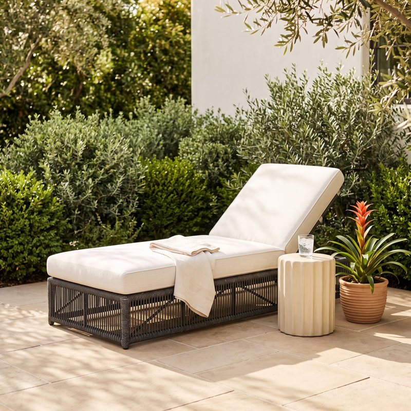 Kellerman Zelie Reclining Chaise Lounge with Cushion, Echo Ash Sunbrella®