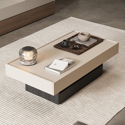 Table basse en bois massif avec rangement simple