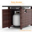 Table rectangulaire pour foyer d'extérieur au propane en osier, table de foyer d'extérieur toutes saisons de 50000 BTU pour porche de jardin-774488101-774488103