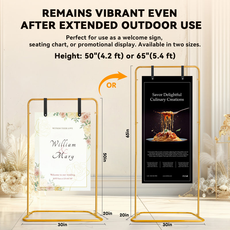 Porte-affiche de mariage, or, Doré
