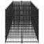 Vidaxl Dog Kennel Black Powder-Coated Steel 198.5 Sq Ft Durable-116239008