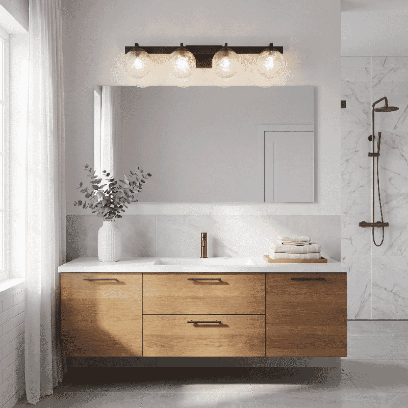 Darien Bathroom Vanity Light in Bronze, Bronze, 4 Lights, 7.25" H x 33" W x 5.88" D