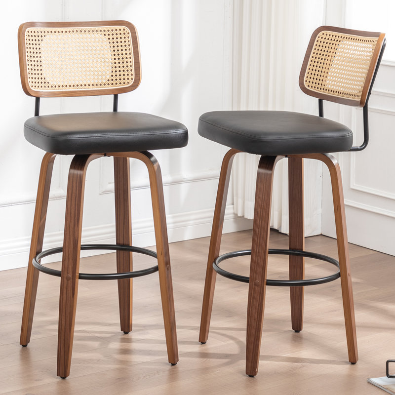 Swivel Bar Stool, Black, Counter Stool (66.8cm Seat Height)