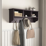 Coat Rack With 4 Dual Hooks And Panel Storage Wall Mounted Shelf Work