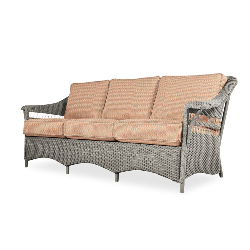 Nantucket Outdoor 3 - Seat Patio Sofa, Loveboat Mint, Pewter