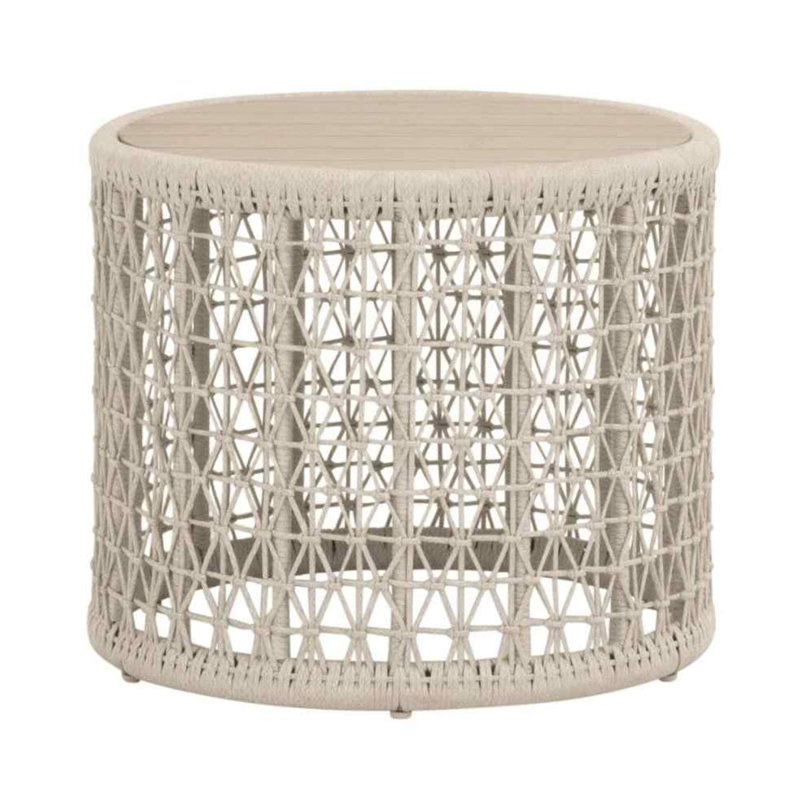 Table de bout ronde en tricot pour l'extérieur