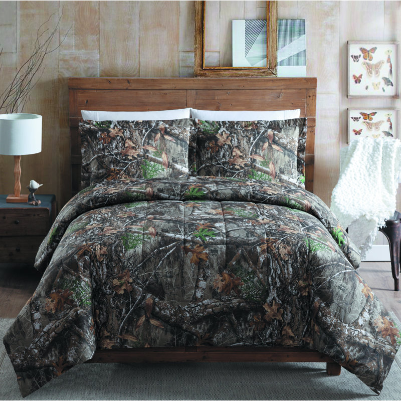 Cotton Blend Camouflage Comforter Set, Queen