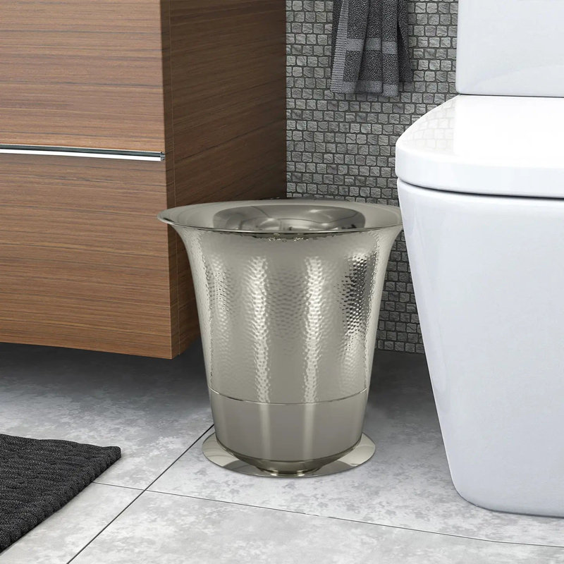 Corbeille en acier inoxydable, 7 pte, finition nickel brillant