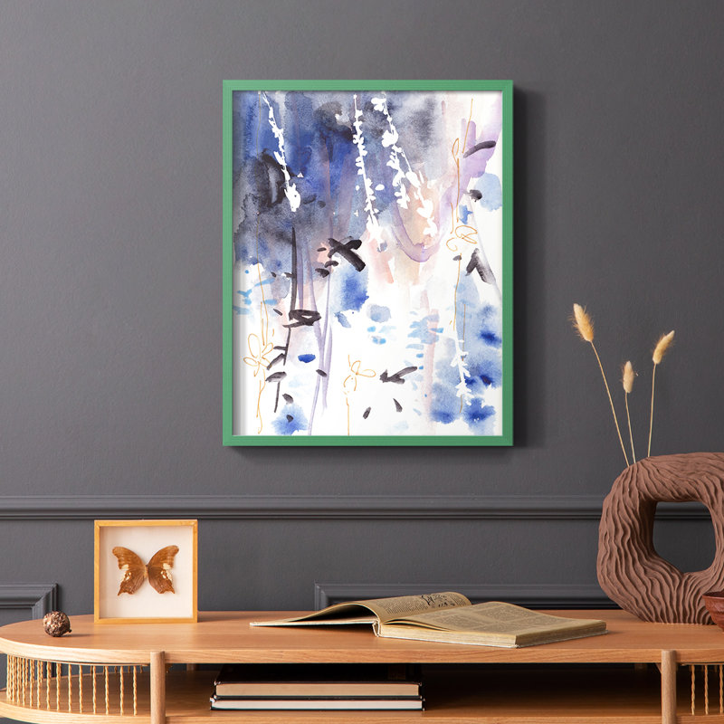 «Late Night Breeze IV», reproduction encadrée - bois massif, Vert, H 10 po x l 8 po