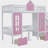 Twin over twin bunk bed with adjustable table, bunk bed can be converted into an upper bed and lower table - pink-963567
