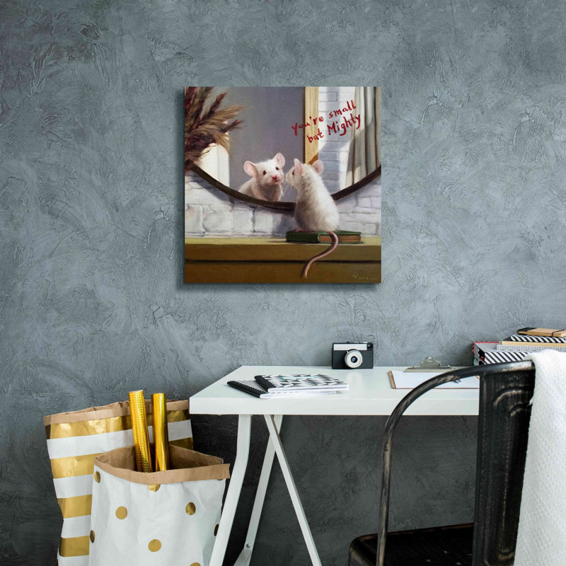 «Mighty Mouse» par Lucia Heffernan, art mural sur toile, H 18 po x l 18 po x P 0,75 po