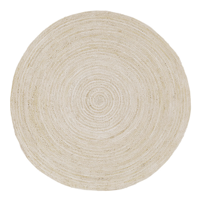 Margot Solid Colour Jute / Sisal Hand Woven Area Rug, Round 183cm